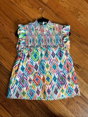 THML Multicolor Smocked Diamond top